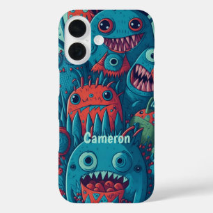 Funda iPhone 16 Monstruos lindos felices sonriendo