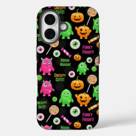 Funda iPhone 16 Monstruos "trillados" y diversión de Halloween sin