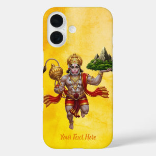 Funda iPhone 16 Montaña de elevación de vuelo Lord Hanuman