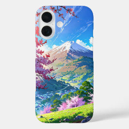 Funda iPhone 16 Montañas Misty Spring - Paisaje Anime