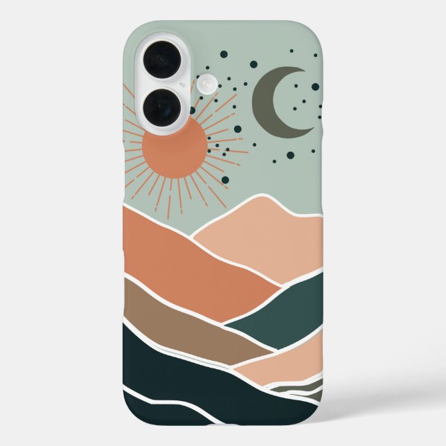Funda iPhone 16 Montañas Sun y Moon (Reverso )