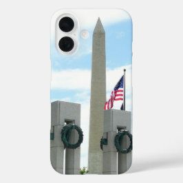 Funda iPhone 16 Monumento a Washington y Memorial de la Segunda Gu
