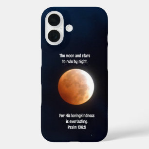 Funda iPhone 16 Moon and Star Cerrar biblia Verse estuche de teléf