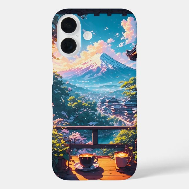 Funda iPhone 16 Morning Calm over Fuji (Reverso )