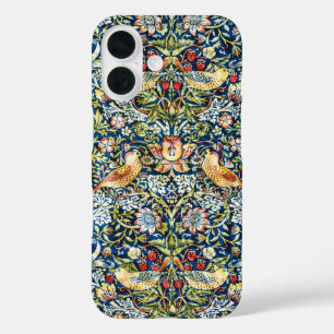 Funda iPhone 16 Morris - Pájaro de fresa y patrón floral