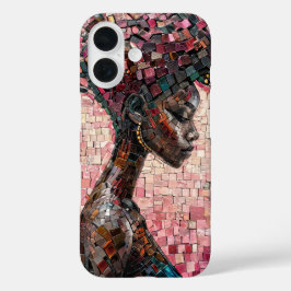 Funda iPhone 16 Mosaico de mosaico de una cubierta chica negra