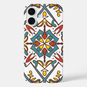 Funda iPhone 16 mosaico giométrico, patrón Mandala