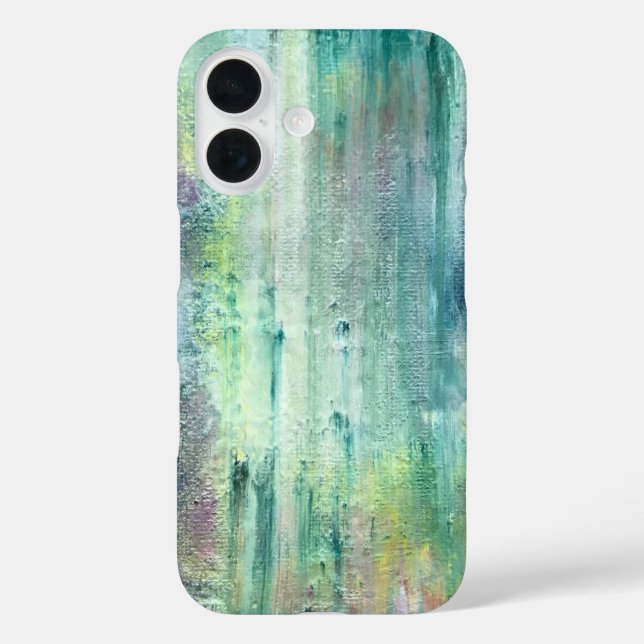 Funda iPhone 16 Mossy-Hand Painted Brushstrokes (Reverso )