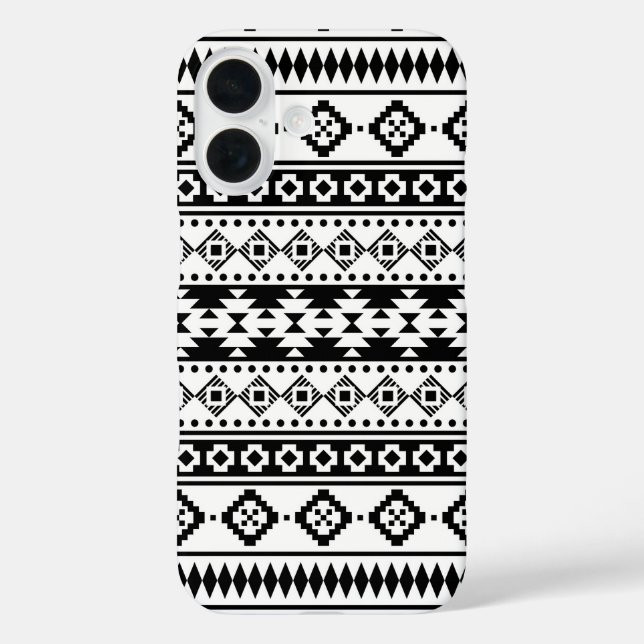 Funda iPhone 16 Motif azteca bohemio moderno (Reverso )