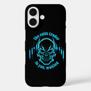 Funda iPhone 16 Motivación Comercial   Cráneo   Comerciante Tranqu