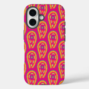 Funda iPhone 16 Motivo Floral Boho Rosa