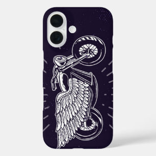 Funda iPhone 16 Motociclista retro volador de motocicleta