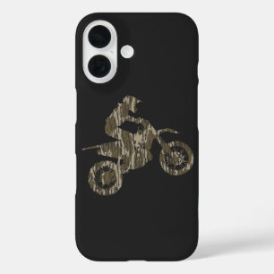 Funda iPhone 16 Motocross Dirt Bike Carreras Bottomland Camo