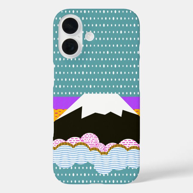 Funda iPhone 16 Mt Fuji Japan Mountain Pop Art (Reverso )