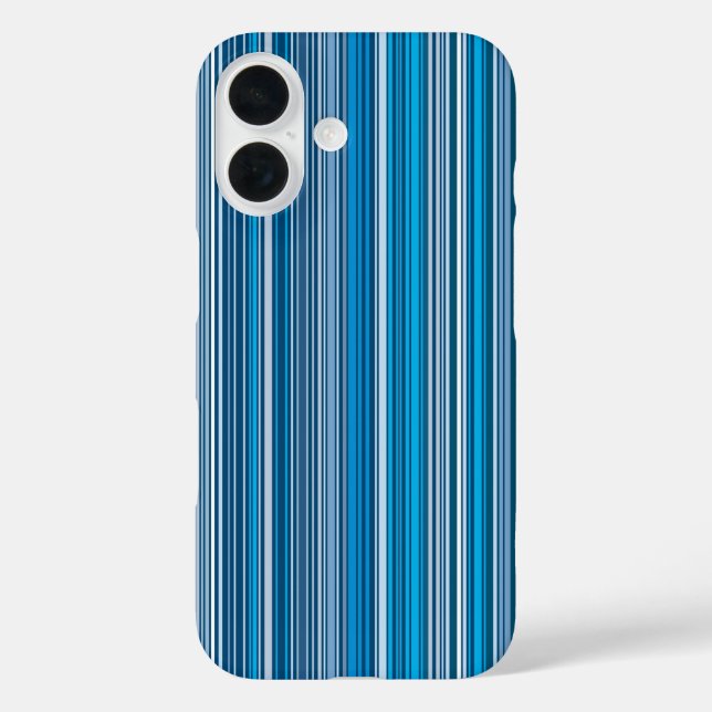 Funda iPhone 16 Muchas rayas azules (Reverso )