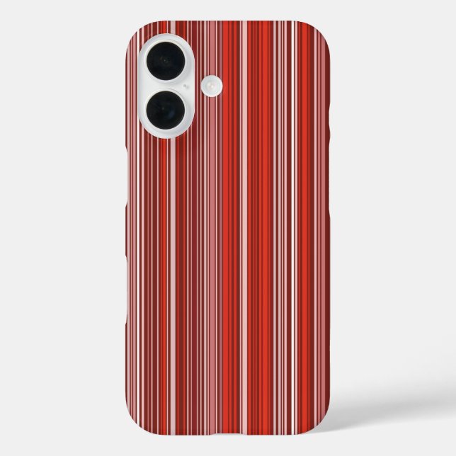 Funda iPhone 16 Muchas rayas multicolores en rojo (Reverso )