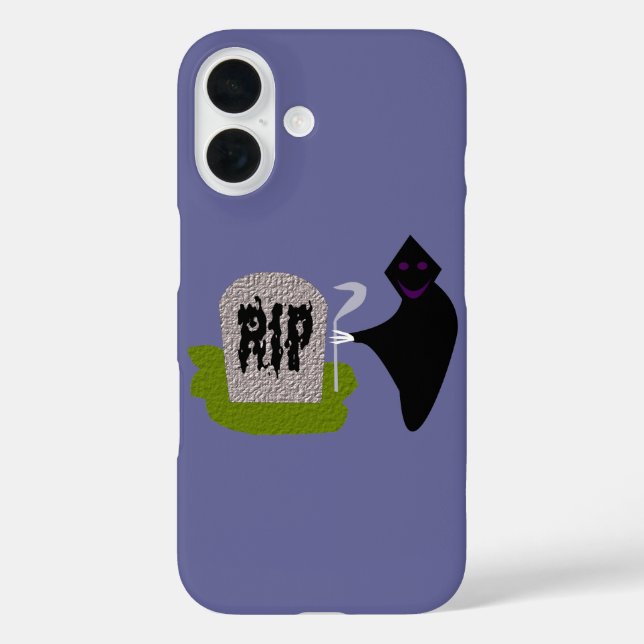 Funda iPhone 16 Muerte en el cementerio de Halloween (Reverso )