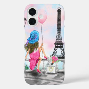 Funda iPhone 16 Mujer En La Torre Eiffel De París