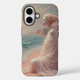 Funda iPhone 16 Mujer etérea en una playa de ensueño