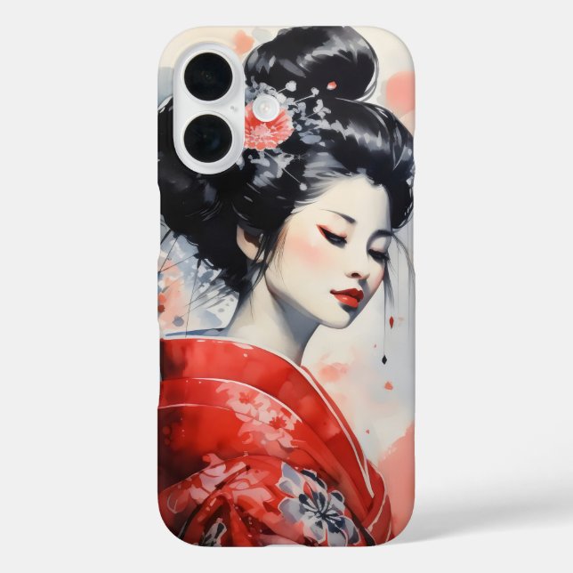Funda iPhone 16 Mujer Geisha Japón (Reverso )