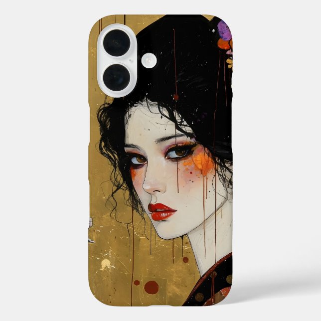 Funda iPhone 16 Mujer hermosa en Kimono (Reverso )