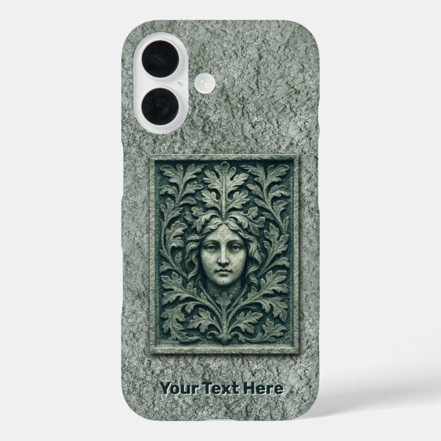 Funda iPhone 16 Mujer verde - Piedra (Reverso )