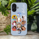 Funda iPhone 16 MultiCollage de fotos simple moderno personalizado<br><div class="desc">Multi Collage de fotos Simple Nombre Personalizado Moderno Patrón de hexágono Smartphone iPhone 16 Portada de Funda incluye un collage de fotos de tus fotos favoritas en forma de hexágono. Personalizado con tu nombre. Perfecto para cumpleaños, Navidades, Día de la Madre, Día del Padre, Abuelos, hermano, hermana, mejor amigo y...</div>