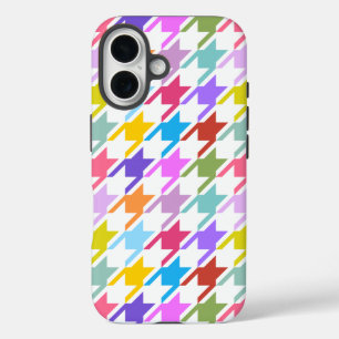 Funda iPhone 16 Multicolor inalámbrico + Gran patrón blanco