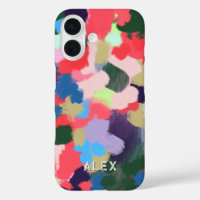 Multicolor Nombre personalizado moderno Azul Verde