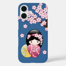 Muñeca Kokeshi de primavera - Geisha japonesa suav
