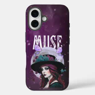 Funda iPhone 16 Musa gótica oscura - estética de brujería encantad