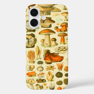 Funda iPhone 16 Mushroom Vintage Toadstool Ilustracion antiguo