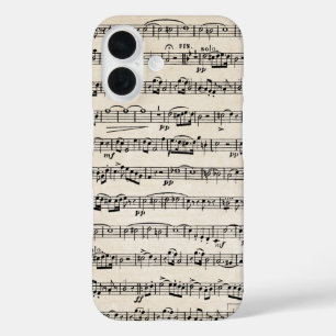 Funda iPhone 16 Música de hoja en papel antiguo