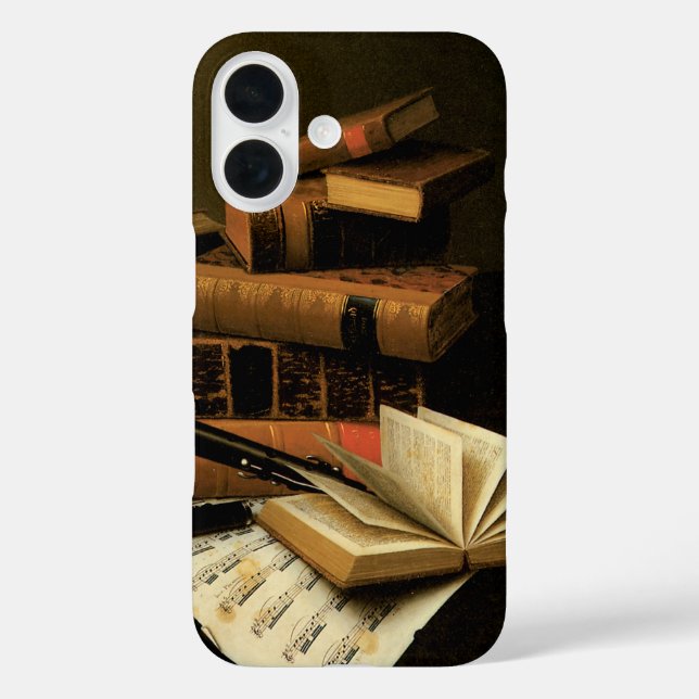 Funda iPhone 16 Música y literatura de William Harnett, Bella Arte (Reverso )