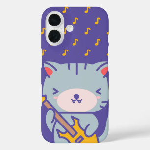 Funda iPhone 16 Músico de animales adorables de banda de rock de K