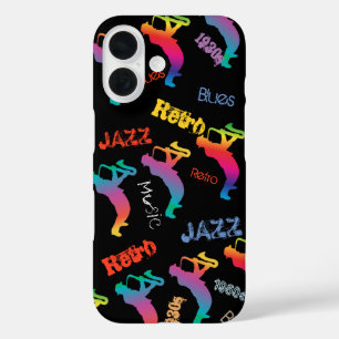 Funda iPhone 16 Músicos de Jazz Retro Blues Música POP ART