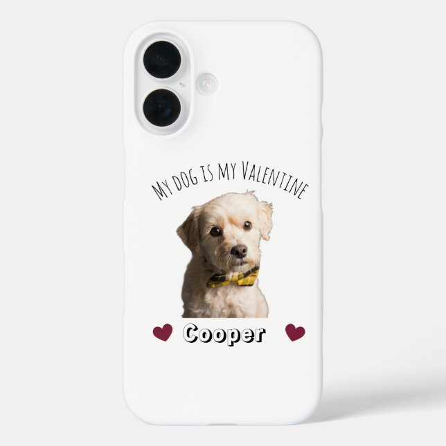 Funda iPhone 16 My Dog Is My Valentine – Personalized Pet  (Reverso )