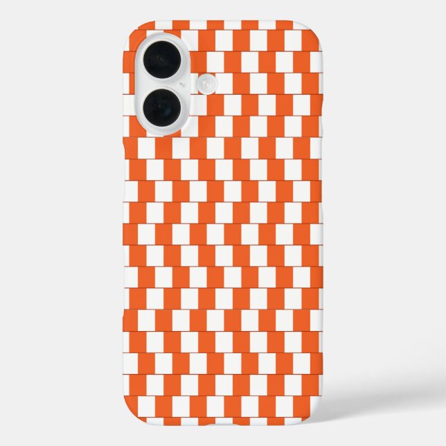 Funda iPhone 16 Naranja de líneas confusas (Reverso )