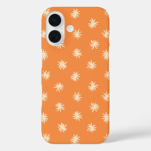 Funda iPhone 16 Naranja Floral Vibrante Licuadora Cálido Tropical