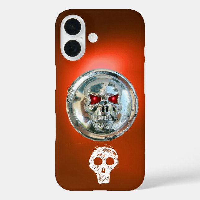 Funda iPhone 16 NARANJA MONOGRAM METALIZADO de SKULL RIDERS (Reverso )