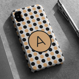 Funda iPhone 16 Naranja monograma y negro