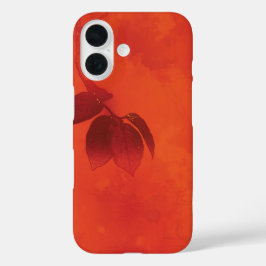 Funda iPhone 16 Naranja quemado Persimmon Abstrato de hojas otoño