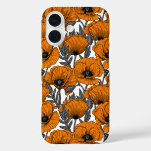 Funda iPhone 16 Naranjas de cachorros en blanco