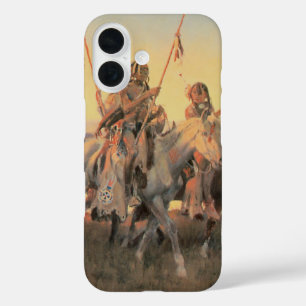 Funda iPhone 16 Nativos americanos vintage, Piegans por CM Russell