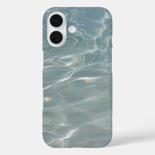 Funda iPhone 16 Naturaleza azul del Resumen del Agua del Caribe