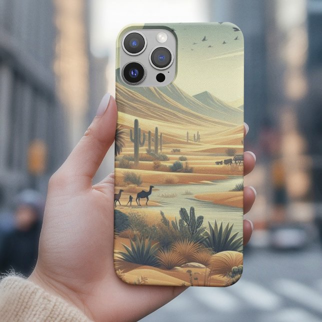 Funda iPhone 16 Naturaleza del desierto con río y cactus (Subido por el creador)