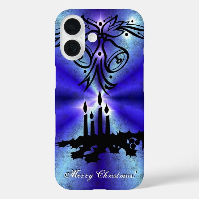 Funda iPhone 16 Navidades Artdeco en arcoiris verde azul (Reverso )