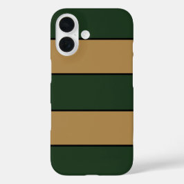 Funda iPhone 16 Navidades Clásicos Bandas Verdes Y Oro