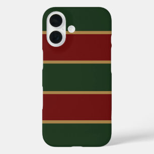 Funda iPhone 16 Navidades Clásicos Verde Y Rojo Con Trigo De Oro
