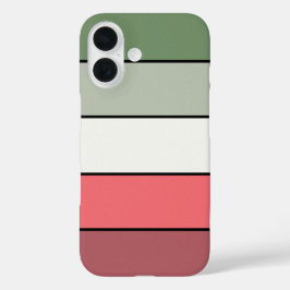 Funda iPhone 16 Navidades Color Verde Blanco Rojo Sobre Papel Text